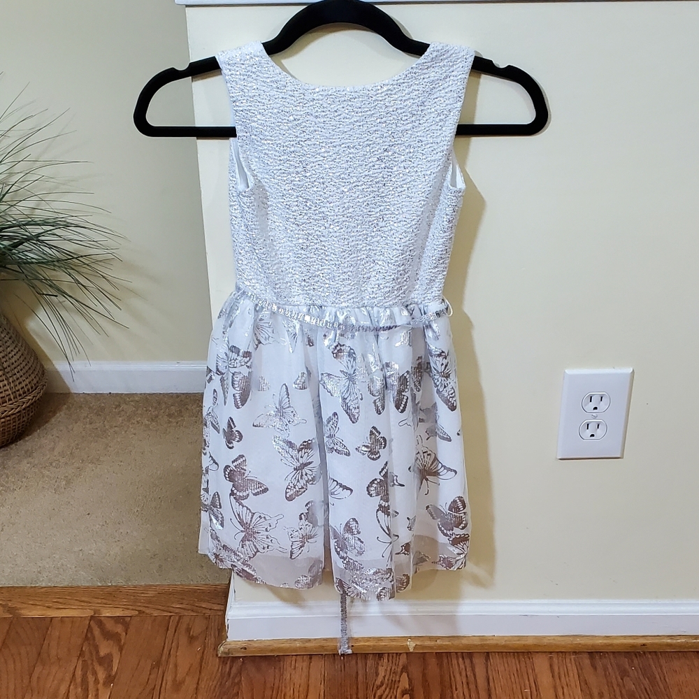 Children's Place White Metallic Girls Dress - Picture 3 of 6